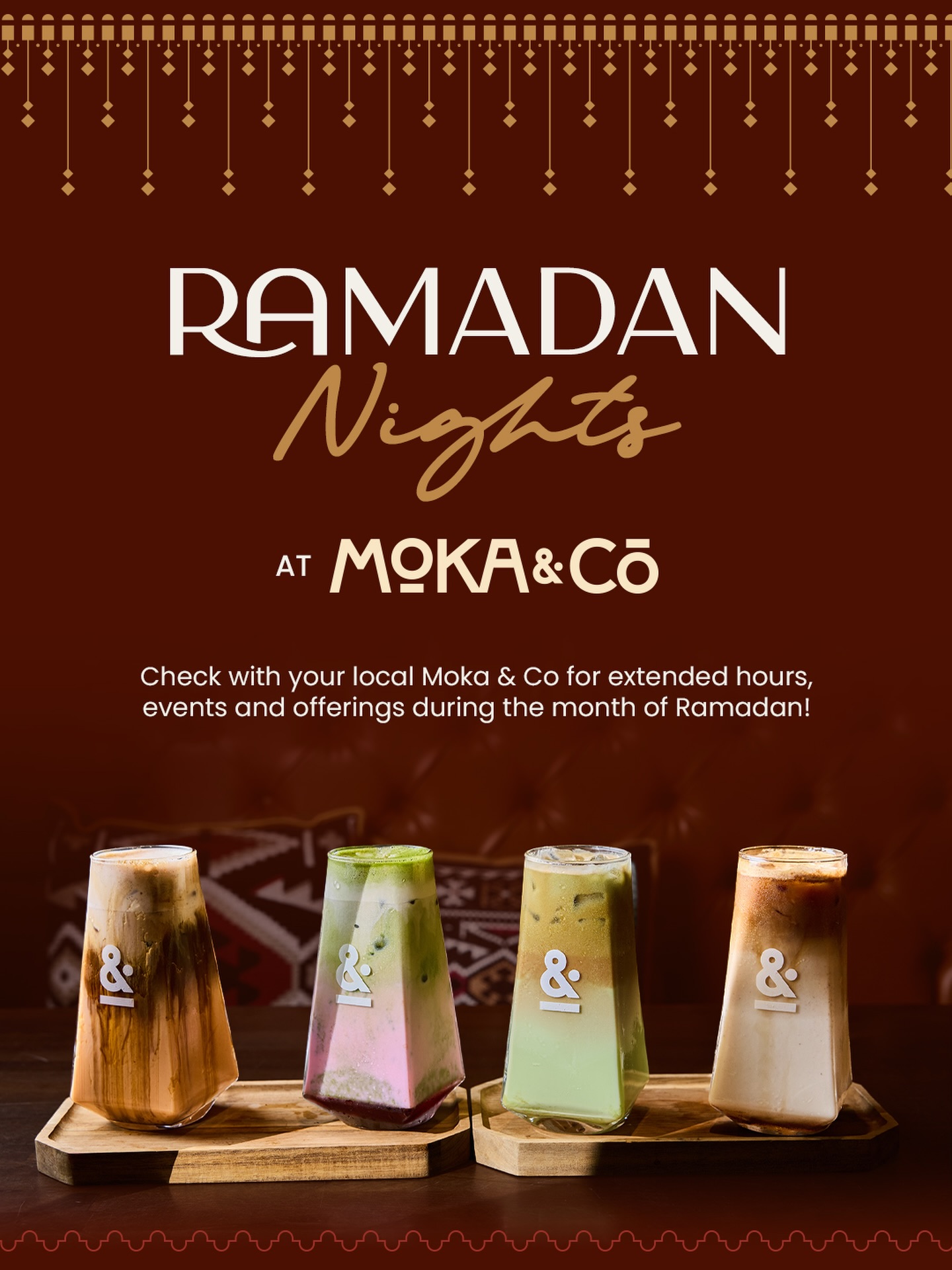 A month of reflection, connection, and shared evenings 🌙🤍 
Join us after sunset to unwind, reconnect, and create new memories. Ramadan nights are back at Moka & Co. Check with your local Moka & Co for special hours during Ramadan and we look forward to hosting you. 

#RamadanSeason #RamadanGatherings #MokaAndCommunity #CafeVibes #EveningRituals