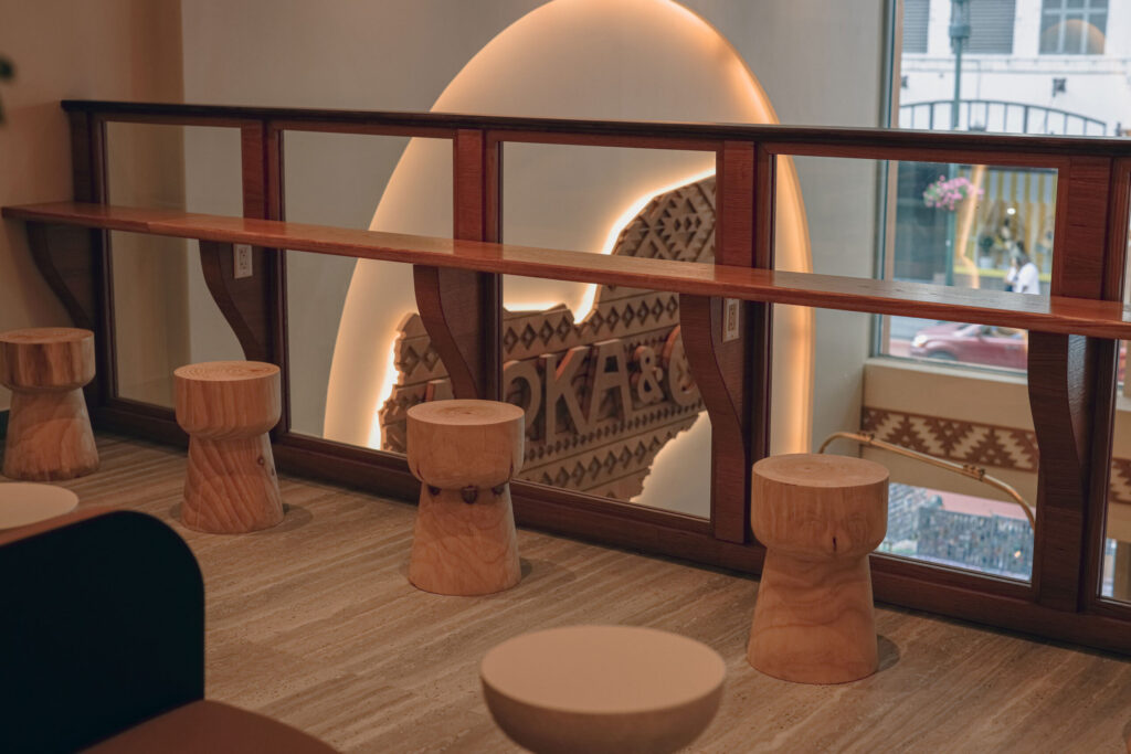 2nd floor private event space and seating at 34th street Moka & Co Yemeni cafe in New York